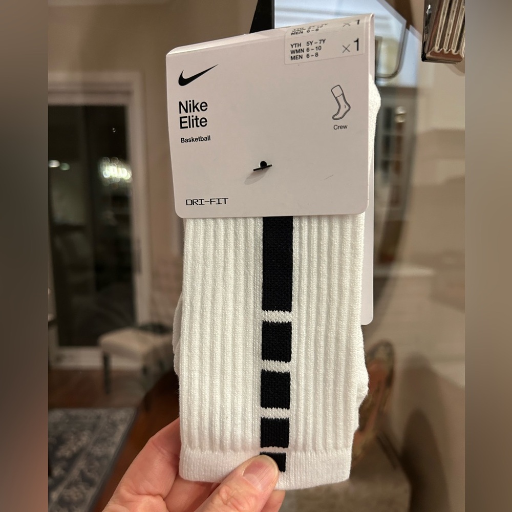 Kid’s size medium Nike Elite crew Basketball socks.  NWT, brand new.